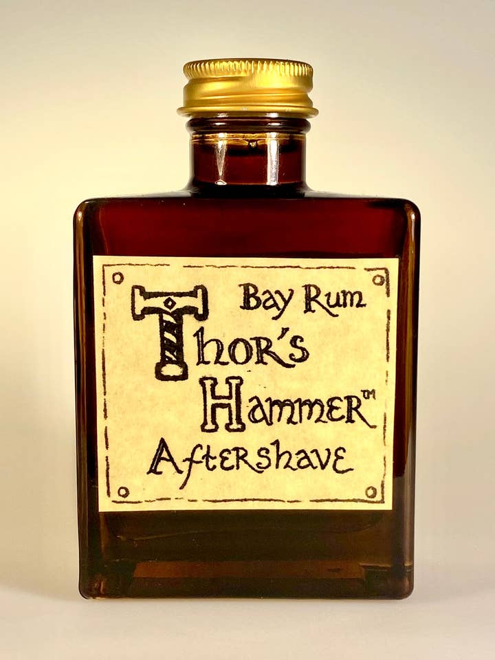 NEW Bay Rum Aftershave with Orifice Reducer | Thor's Hammer Bay Rum | 5 oz for wholesale by Freyja's Magic
