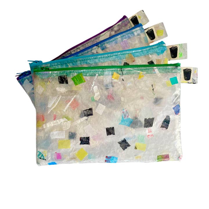 Medium Recycled Plastic Confetti Pouch for wholesale by Cool Trash