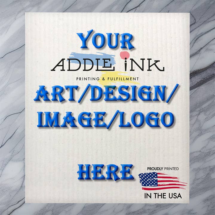 ADDLE iNK - Wholesale Dishcloth - Custom Printed Eco-Friendly Swedish Dish Cloth Sponge