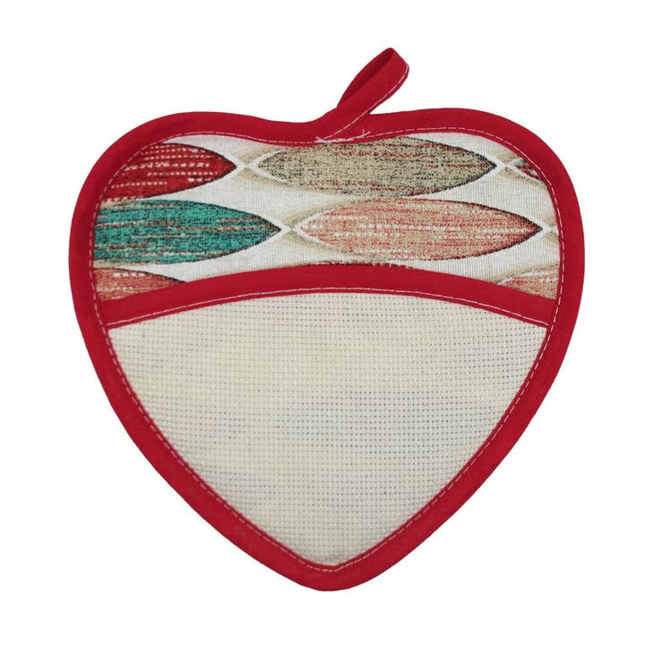 SPRING SUMMER potholder heart and square with pocket in aida cloth to embroider for wholesale by Almatex srl