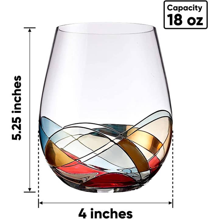 Bezrat - Wholesale Wine Glass - Stemless Wine Glasses Gift Set