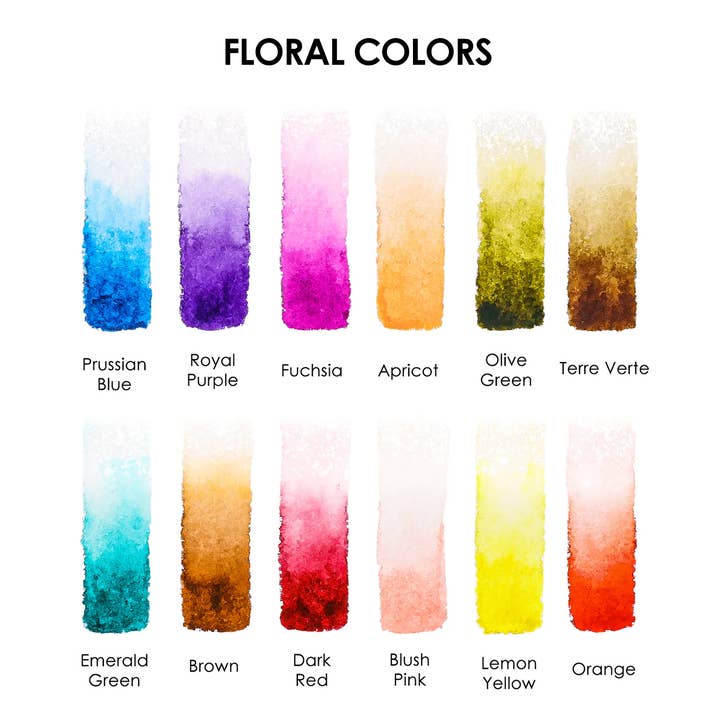 Grabie - Wholesale Watercolor Paint - Watercolor Pocket Set of 12 - Floral Colors6