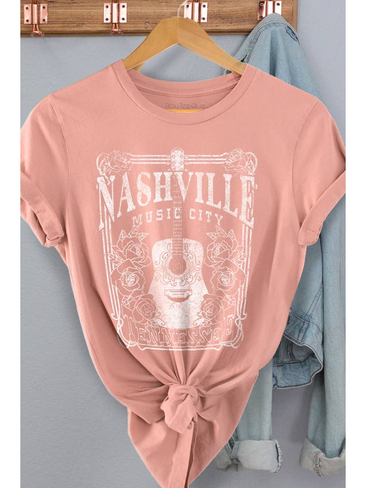 BouTeeQue Closet - Wholesale Screen Printed T-Shirt - Women's - 1019T - Nashville music city