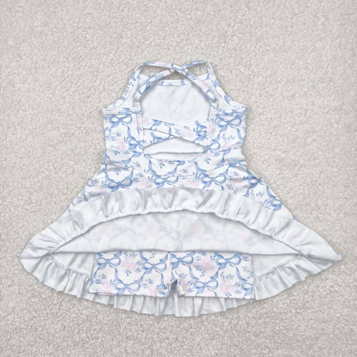 Aier Wholesale - Wholesale Athletic dress – Kids - Sibling Baby Girls Straps Sports Wear Yoga Athletic Knee Length Dresses15