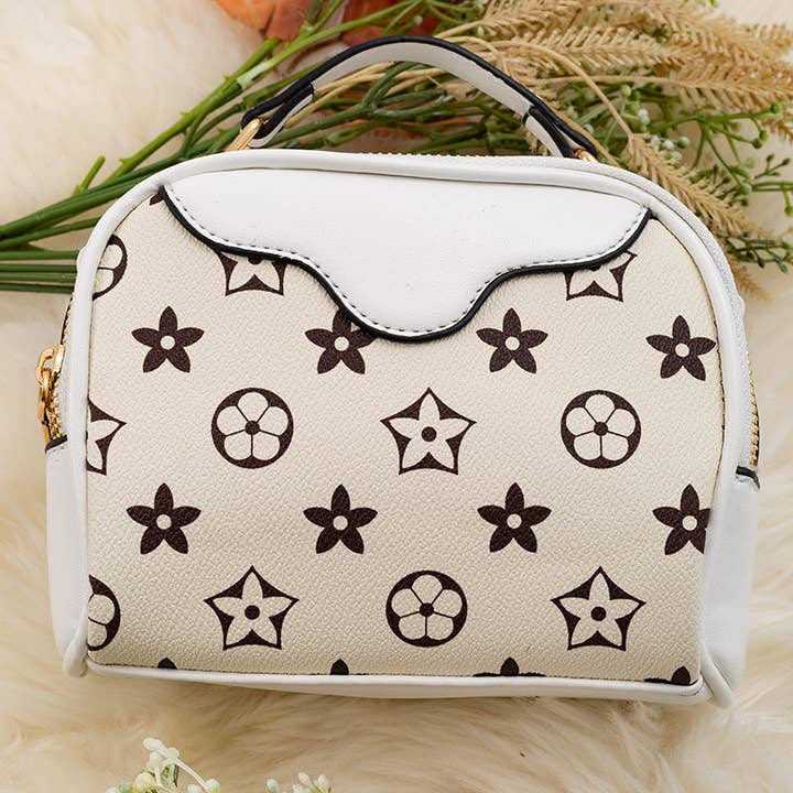 Cream White Cream/white trim, Cute inspired crossbody satchel. BBG65203028 M for wholesale on Faire0