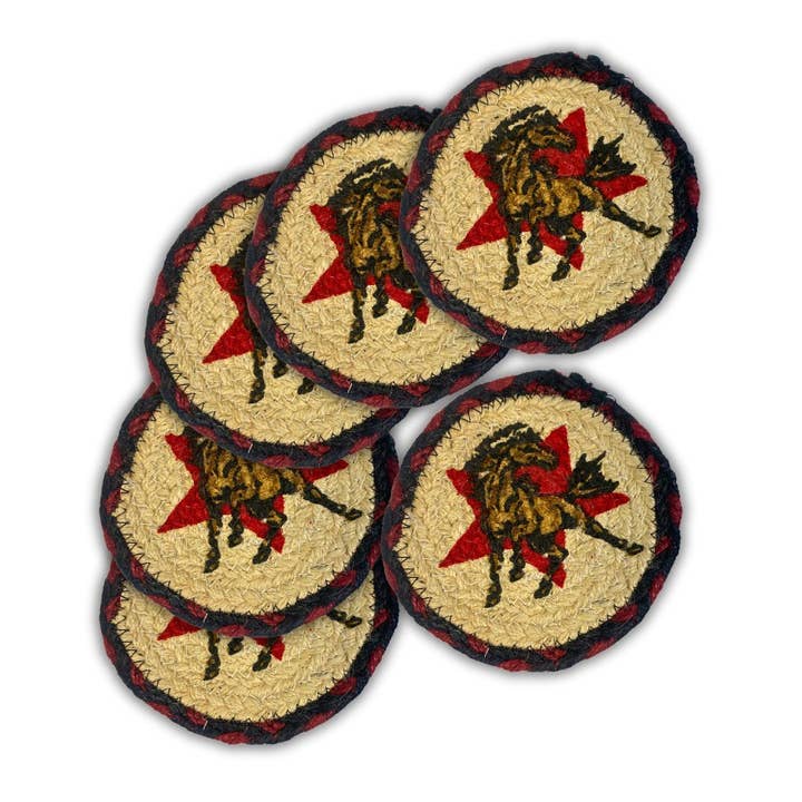 El Paso Saddleblanket - Wholesale Coasters - Braided Jute Coasters, Design #80