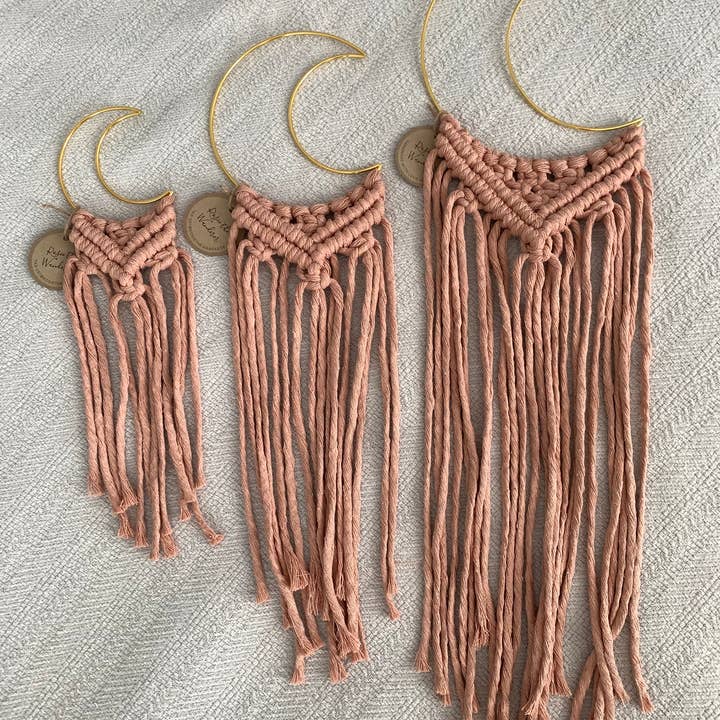 Rosie the Wanderer, Handmade Macramé - Wholesale Dream Catcher - Macrame Moons- Mooncatcher- Dreamcatcher- Moonchild8