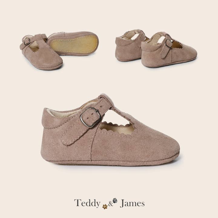Teddy & James - Wholesale Flats/Loafers - Kids - Taupe t-bars suede3