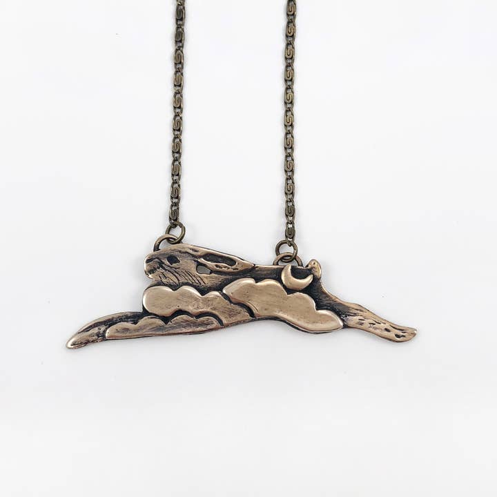 Collier Totem Lapin, Bronze pour la vente par Moon & Leaf