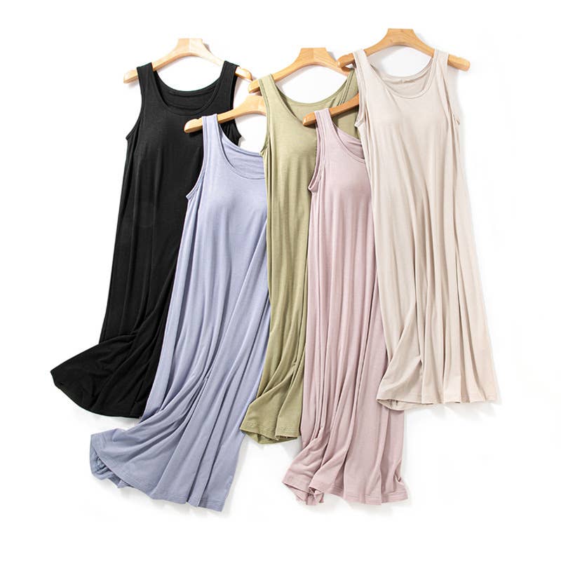 HIDDENBRAND - Wholesale Dress - Women's - Daily built-in bra tank dress lounge sleeveless dress11
