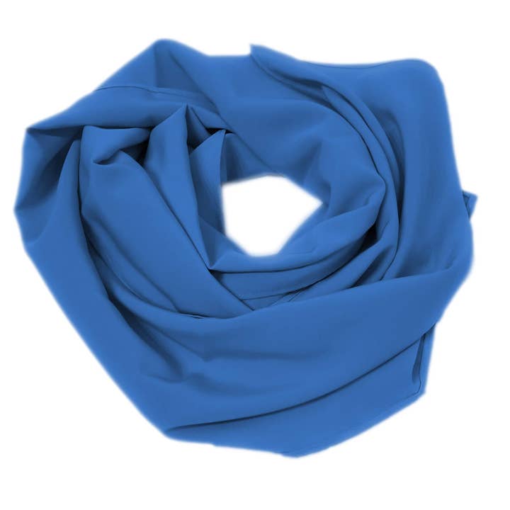 BRANDELIA - Venta al por mayor Bufanda - Mujer - Chal Crepe de Seda · Azul Cielo (50x200cm)