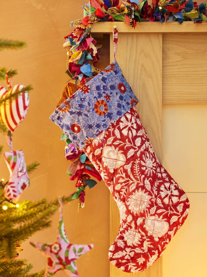 Akya Floral Block Print Stocking for wholesale by Namaste