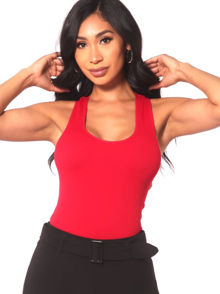 Camisetas de Tirantes Ajustadas de Canalé para Mujer para venta al por mayor de REDFINCH APPAREL INC