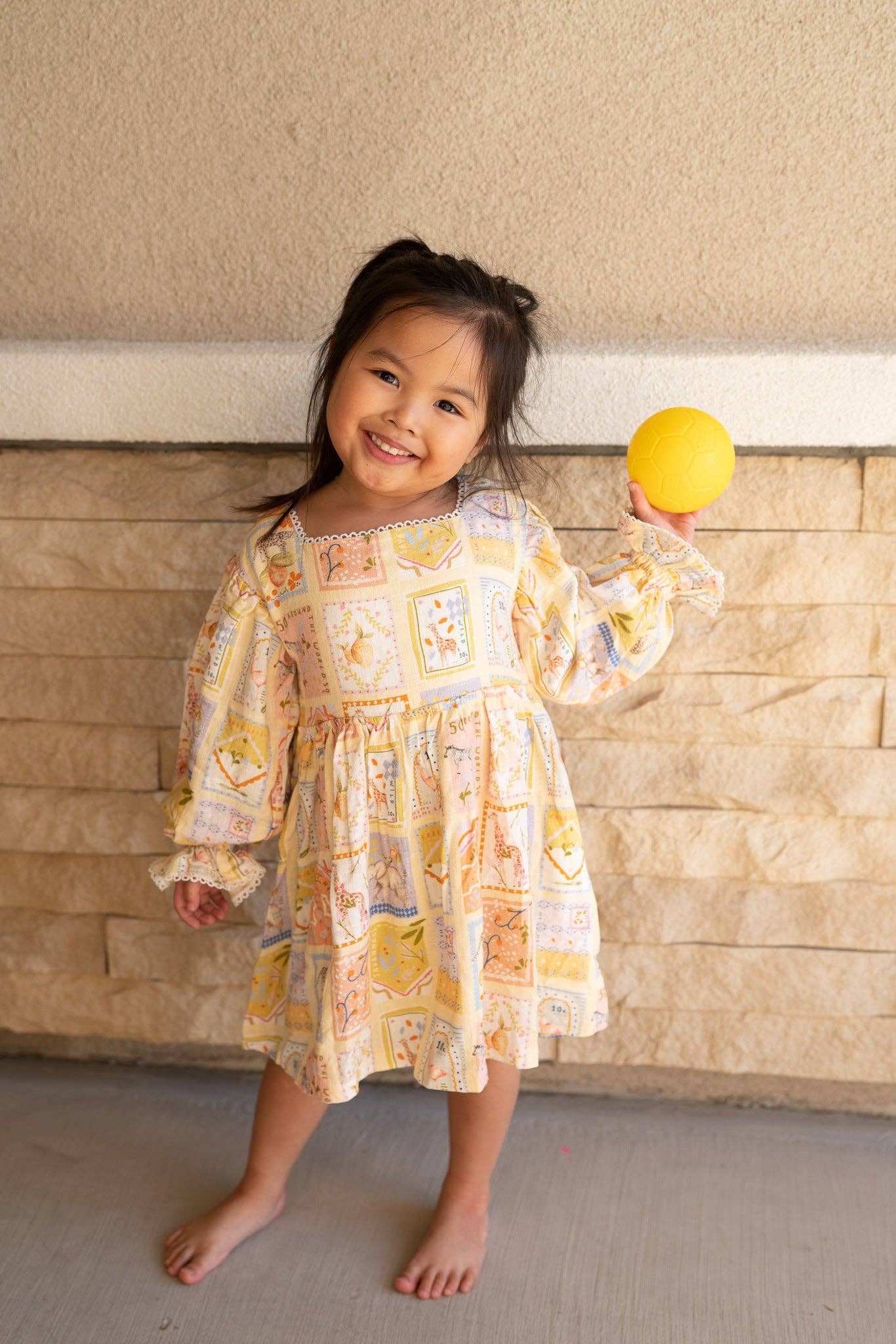 Love, Eloise - Wholesale Dress - Kids - Vintage Stamps Dress1