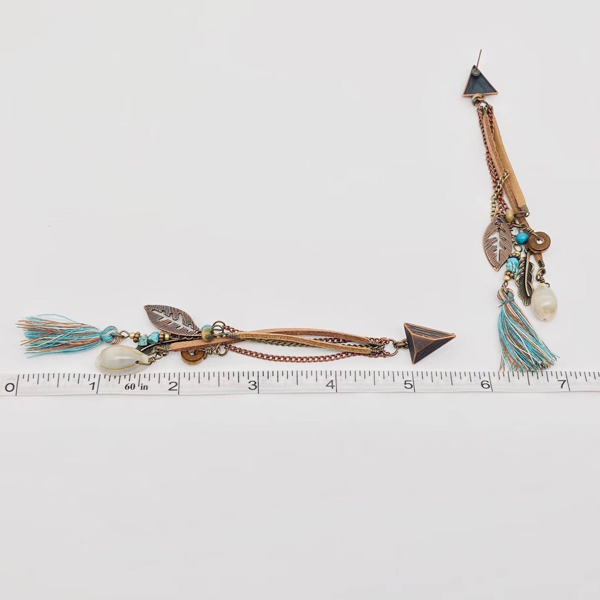 Mio Queena - Wholesale Tassel Earrings - Bohemian Chain Tassel Triangle Stud Earrings3