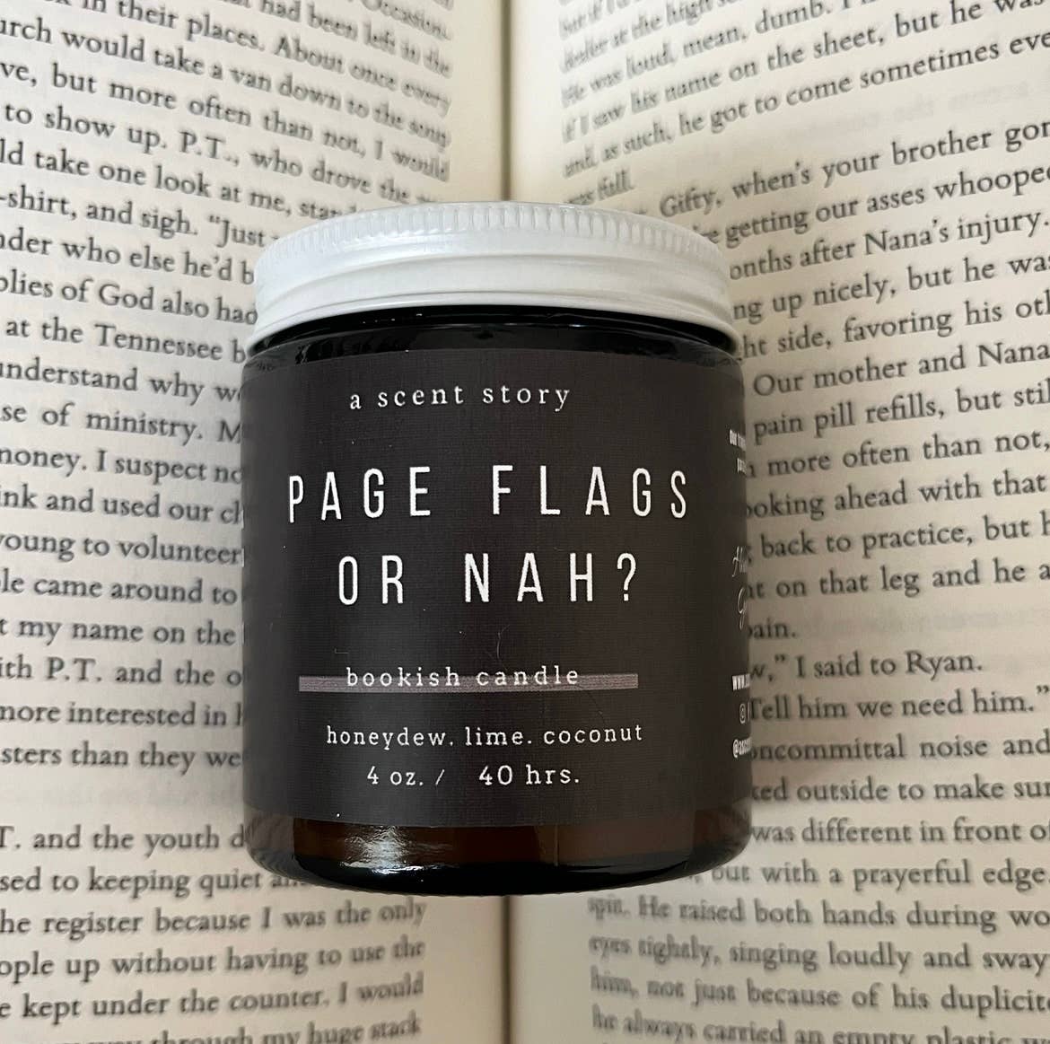 A Scent Story Candle Co – Vela em jarro/copo por atacado – Bandeiras de página ou não? | Vela Bookish | Cera de Soja, 4 oz1