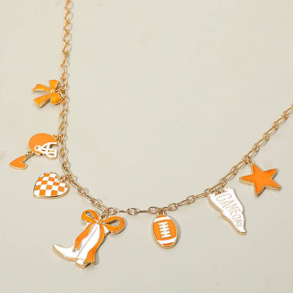 Sensibling Corp. - Wholesale Pendant/Charm Necklace - Game Day Football Theme Charm Station Necklace6