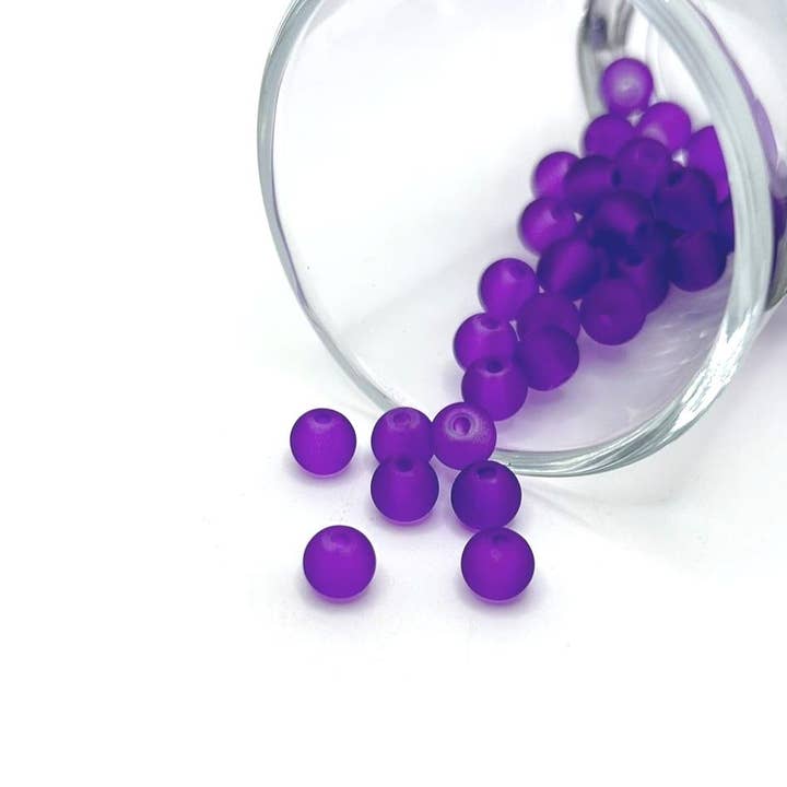 6mm Purple Frosted Glass Beads for wholesale by Guerrilla Charm