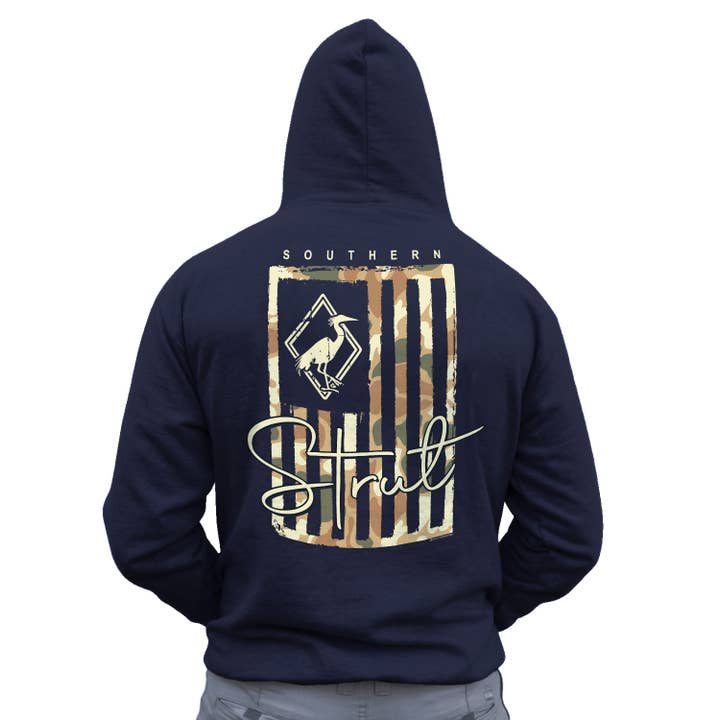 Felpa con cappuccio CAMO STRUT FLAG – Southern Strut per la vendita all'ingrosso da parte di Southern Strut