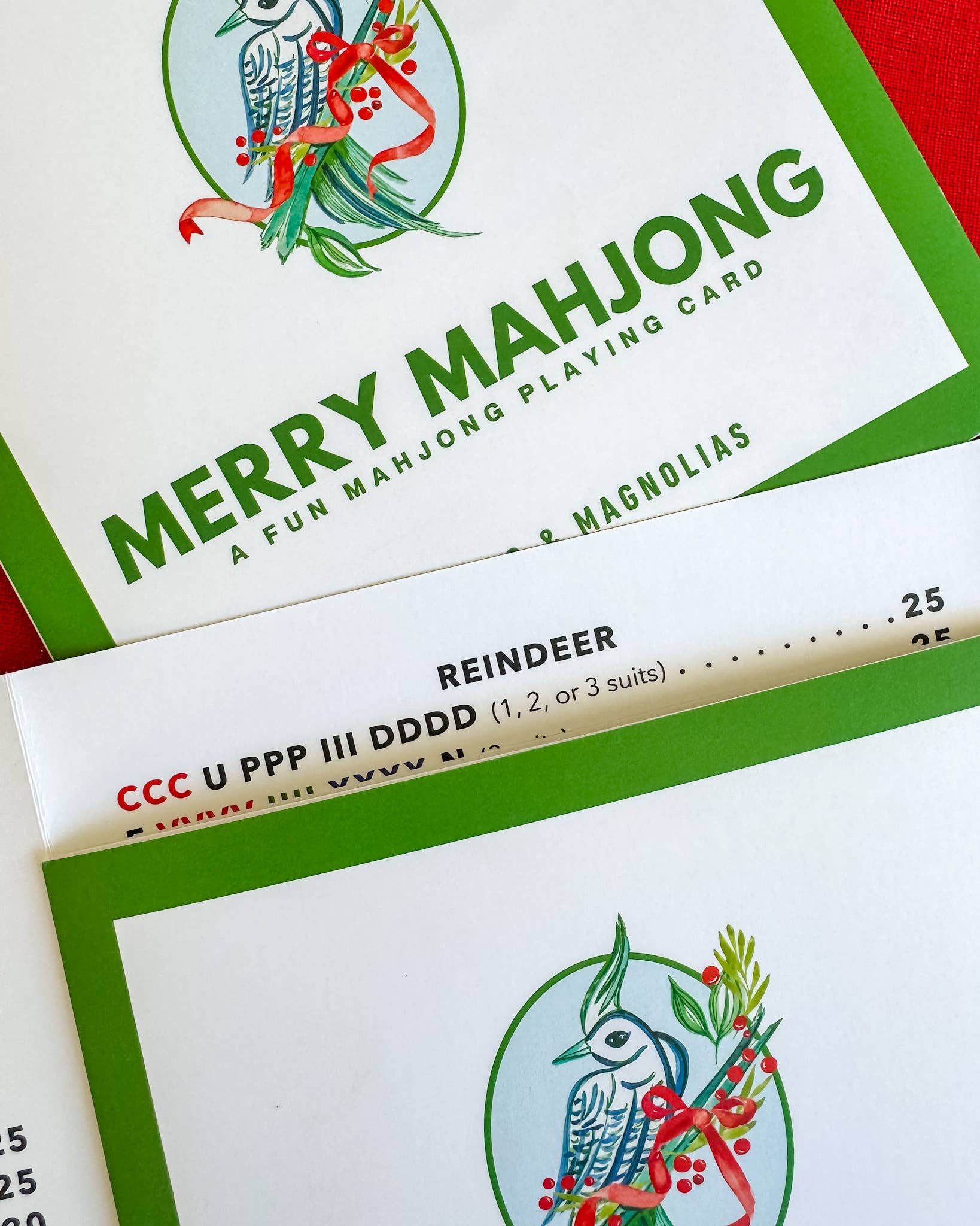 Mahjong & Magnolias - Wholesale Card Game - Merry Mahjong: A Fun Mahjong Playing Card (Set of 4)1