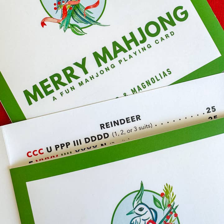 Mahjong & Magnolias - Wholesale Card Game - Merry Mahjong: A Fun Mahjong Playing Card (Set of 4)1