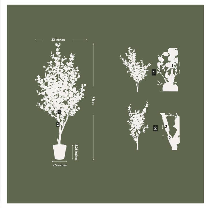 7' Artificial Eucalyptus Tree for wholesale by CG Hunter