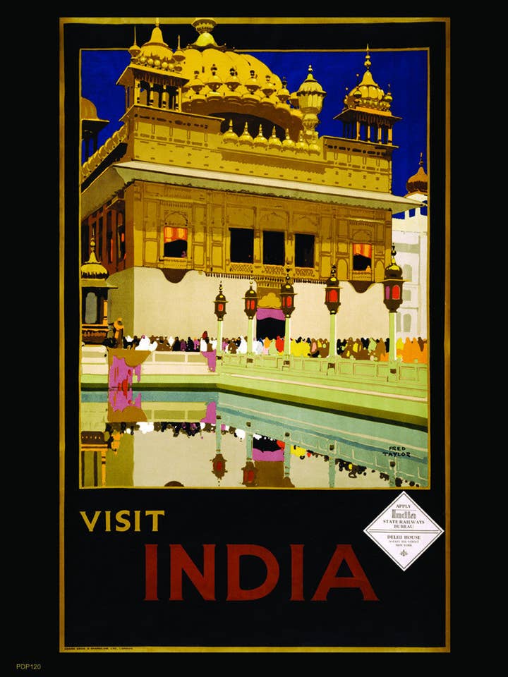 Visit India Tourisum 30x40cm Art Poster Print for wholesale by On The Wall Art Ltd