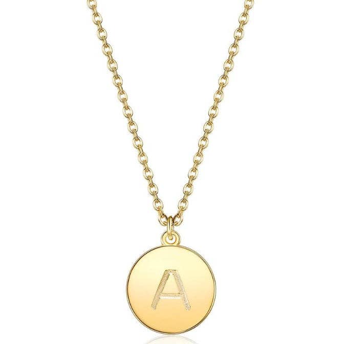 Initial Pendant Necklace set in Yellow Gold Tone for wholesale by Prime and Pure