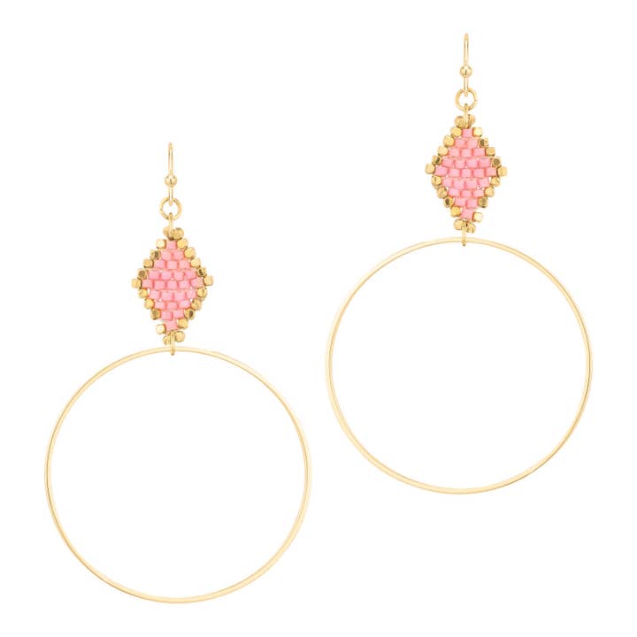 Crossroads Accessories Inc - Wholesale Dangle Earrings - Beaded Hoop Earrings