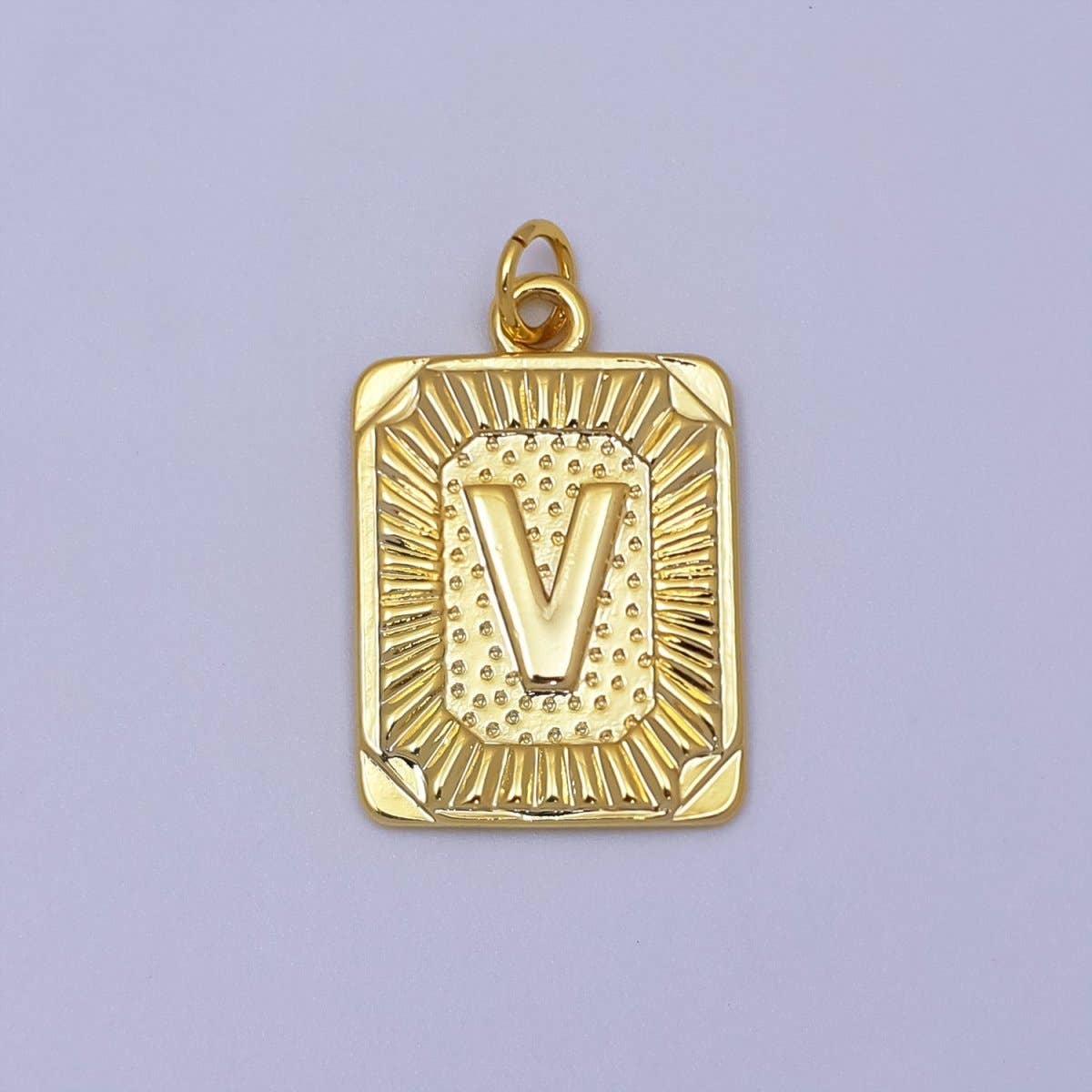 Aim Eternal - Wholesale Individual Charm/Pendant - 24k Gold Filled Initial Tag Letter Charm A - Z Alphabet Letter Tile Charm Pendant Personalized Charm for Designer Inspired Necklace Jewelry Making A716~A72821