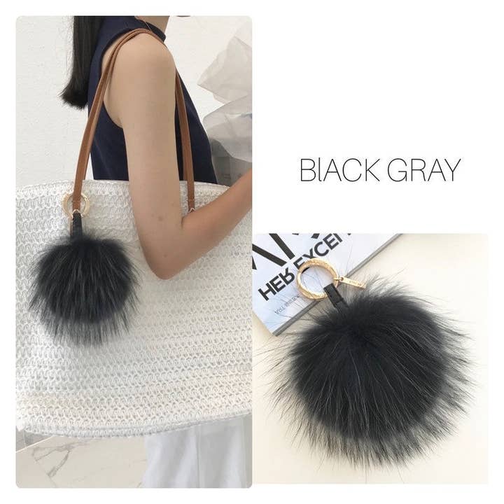FurDecoration - Wholesale Keychain - Women's - 15CM Jumbo Pom Pom Plush Keychain
