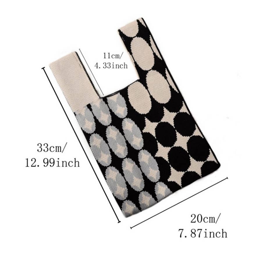 Little Trendy - Vente Tote bag – femme - Sac fourre-tout en tricot coloré pour femme, sac à main décontracté1