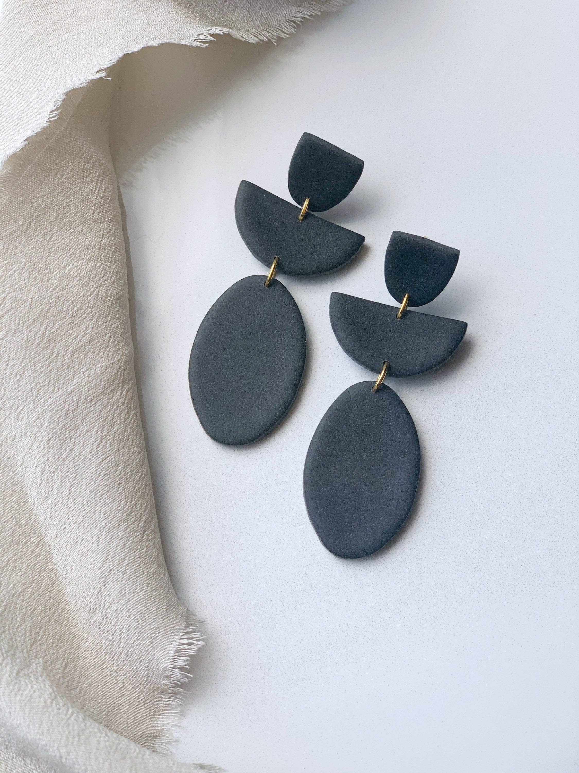 Abby Earring in Black for wholesale by Clay By Denae