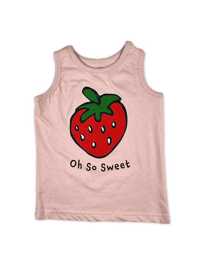 Kids Strawberry Graphic Tank - "Oh So Sweet" for wholesale by Short Stack Goods