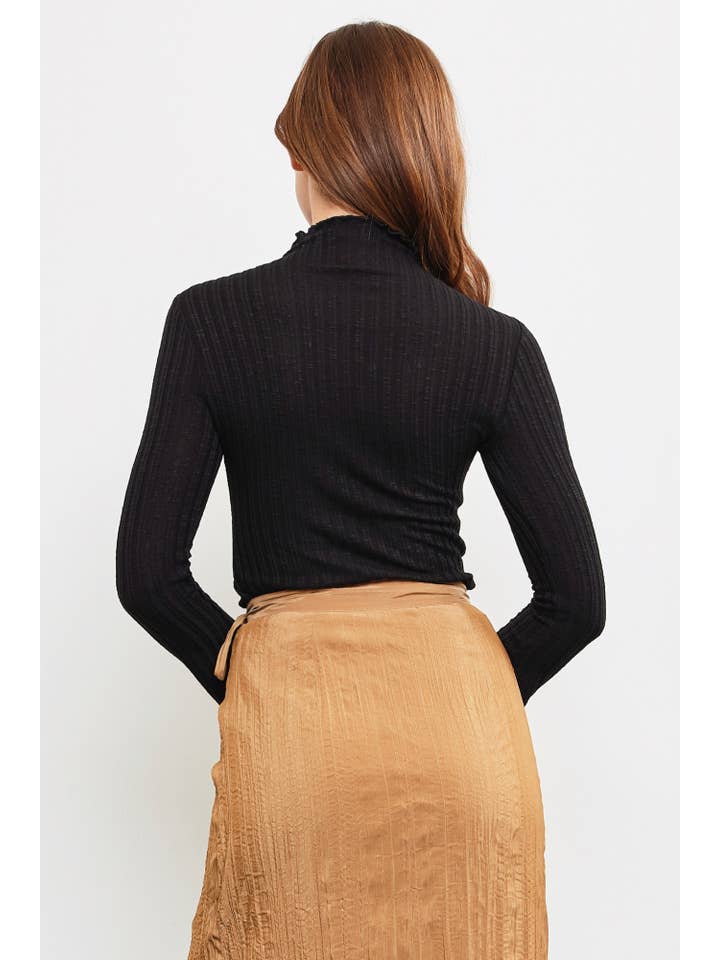 Mustard Seed - Wholesale Knit Sweater - Women's - HIGH NECK KNIT SWEATER