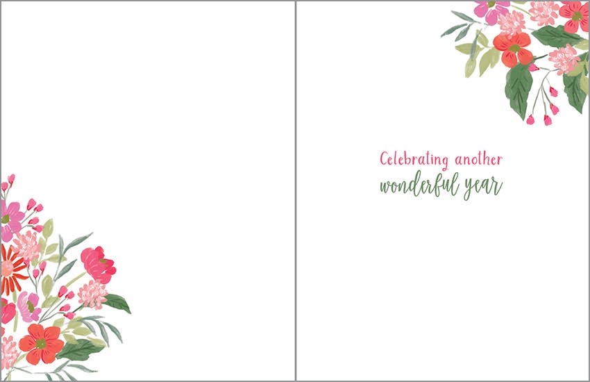 GINA B DESIGNS - Wholesale Anniversary Card - Anniversary Greeting Card - Charming Flower Vase1