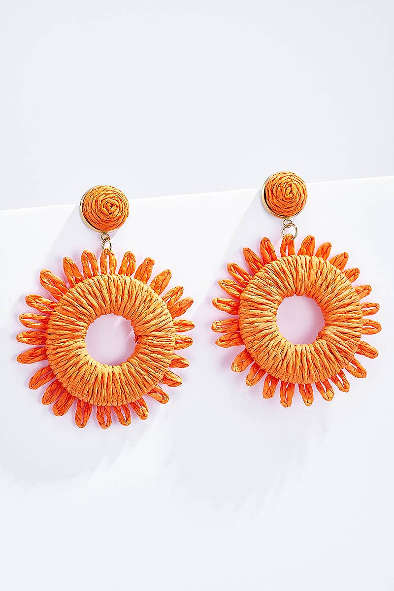 BYREN | ÉLINE L'ATELIER - Wholesale Dangle Earrings - Straw earrings with steel stud 124NN024