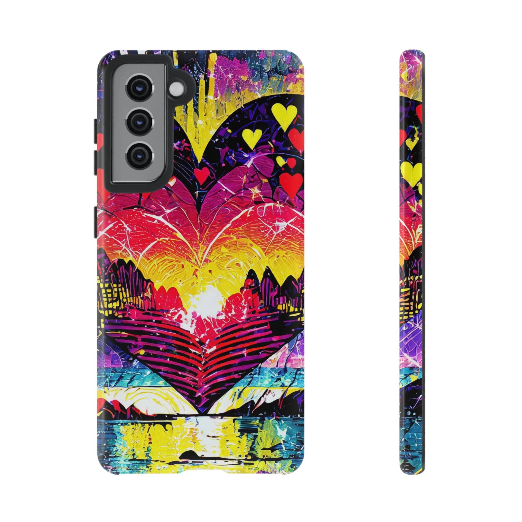 Studio 653 Clothing Co - Wholesale Phone Case - Women's - Vibrant Heart Sunset Tough Phone Case104