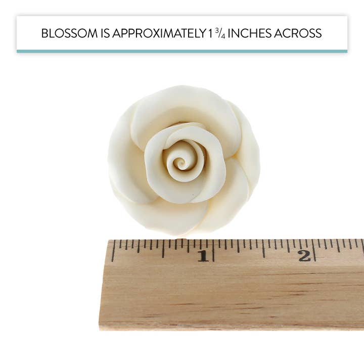 Global Sugar Art - Wholesale Cake/Cupcake Topper - Deluxe White Roses for Cake Decorating, Premium Unwired Sugar Flowers by Global Sugar Art, White, Medium2