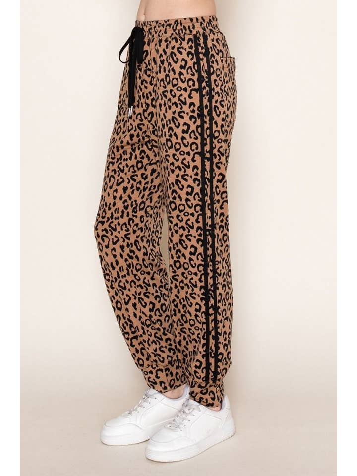 Tortora P80291 Joggers a Maglia a Vita Alta con Stampa Leopardo in vendita all'ingrosso su Faire3