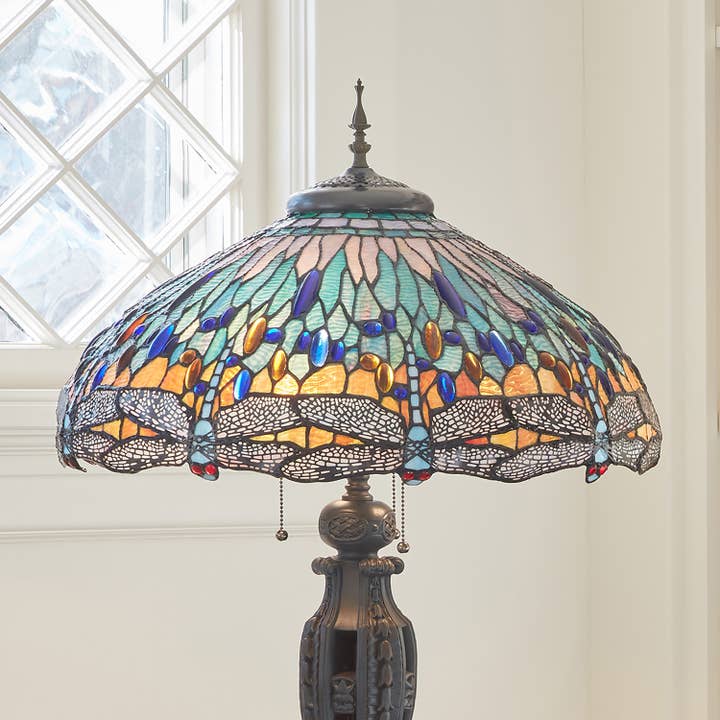 River of Goods - Wholesale Accent/Desk Lamp - 35"H Dragonfly Tiffany-Style Stained Glass Table Lamp4