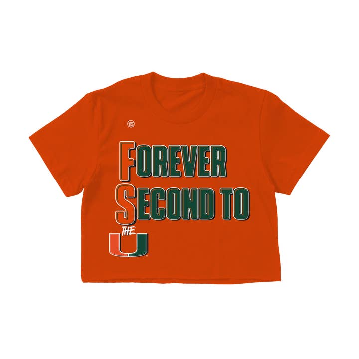 Miami Hurricanes Women's Forever Second To Us Crop por atacado de Dyme Lyfe