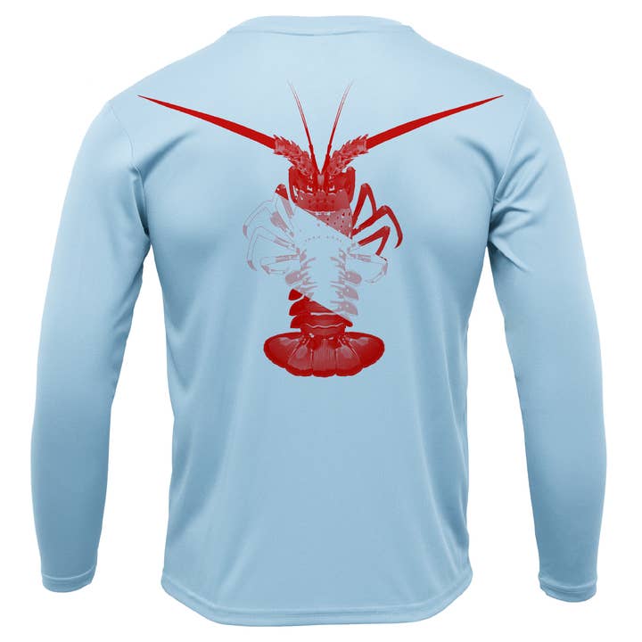 Maglia a Maniche Lunghe da Uomo Florida Keys Scuba Lobster UPF 50+ Asciugatura Rapida per la vendita all'ingrosso da parte di Saltwater Born