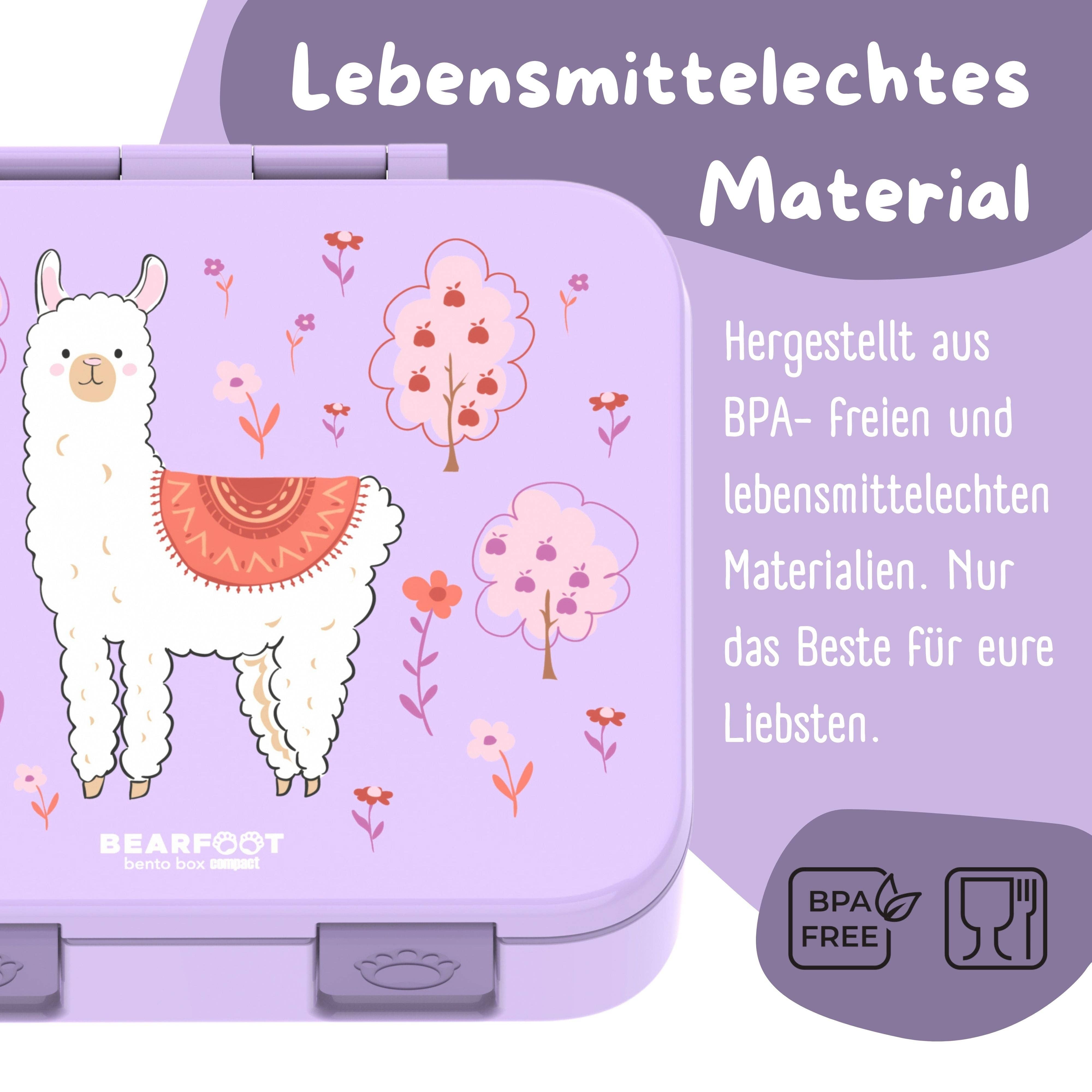 BEARFOOT - Wholesale Lunch Bag/Box - Kids - Lunch box with compartments, lightweight & leak-proof - Purple llama11