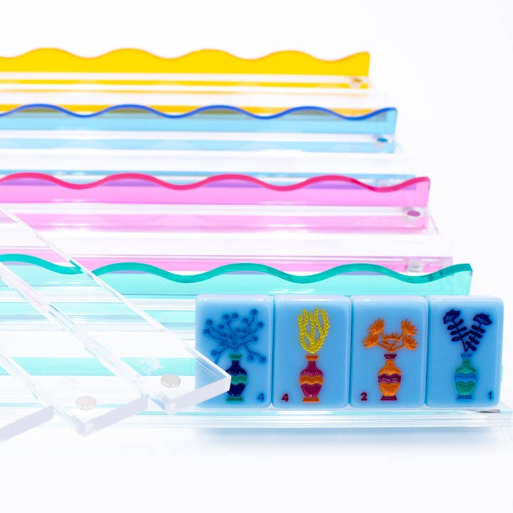 My Fair Mahjong - Wholesale Board Game - Wavy Acrylic Mahjong Racks | Many Colors | Magnetic Pushers