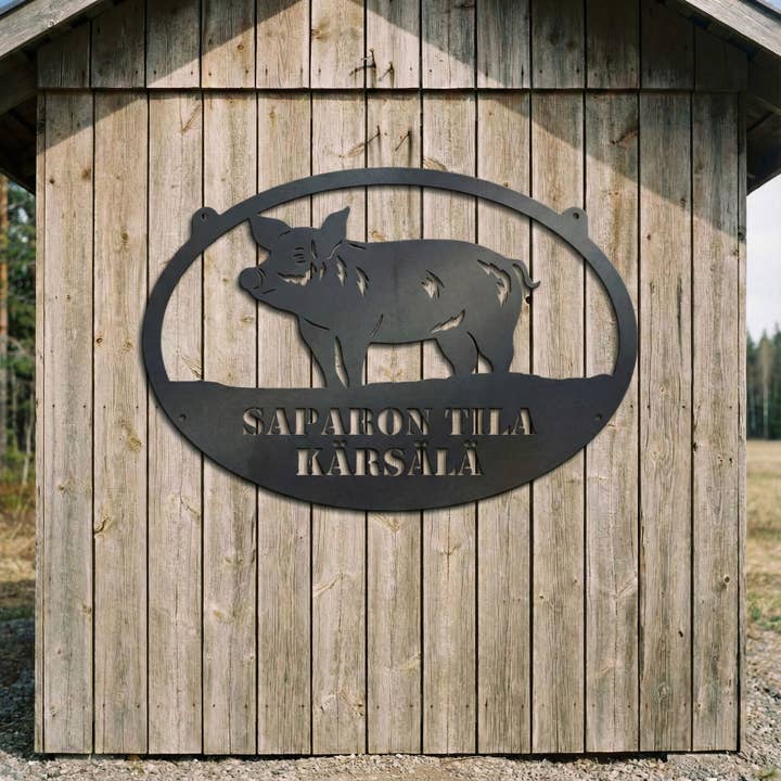 Placa de Metal de Porco por atacado de Teraskyltit.fi