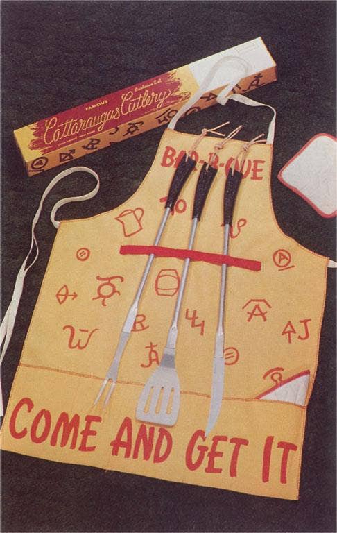 Found Image Press - Wholesale Postcard - Postcard NP-1076 Barbecue Apron and Utensils0