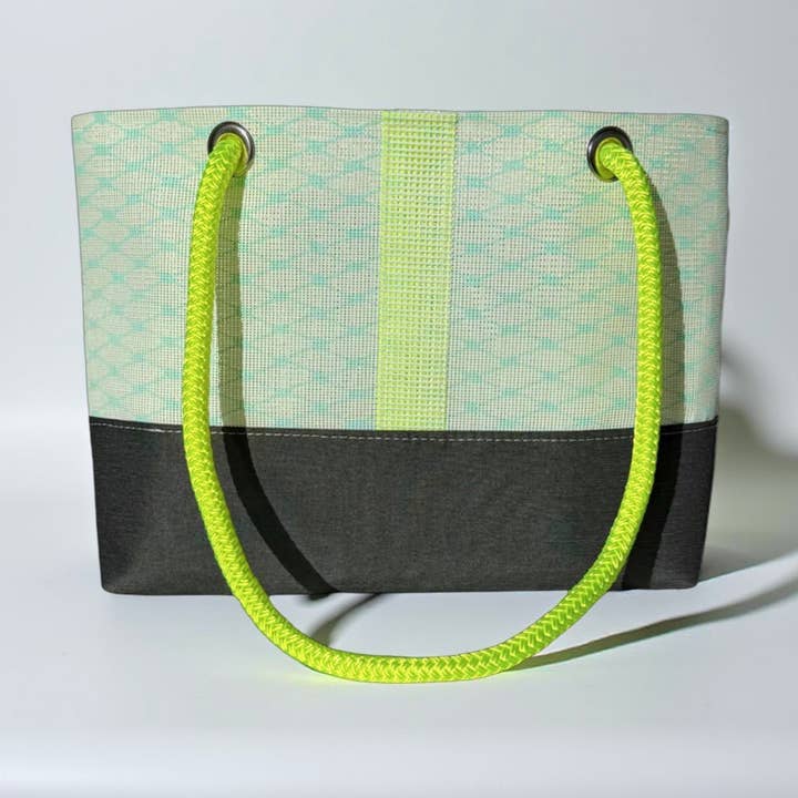 The Laine Tote in Bleached Aqua for wholesale by Alaina Marie