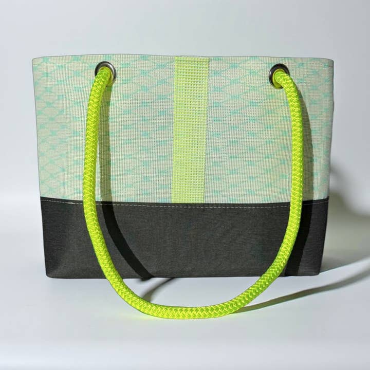 The Laine Tote in Bleached Aqua for wholesale by Alaina Marie