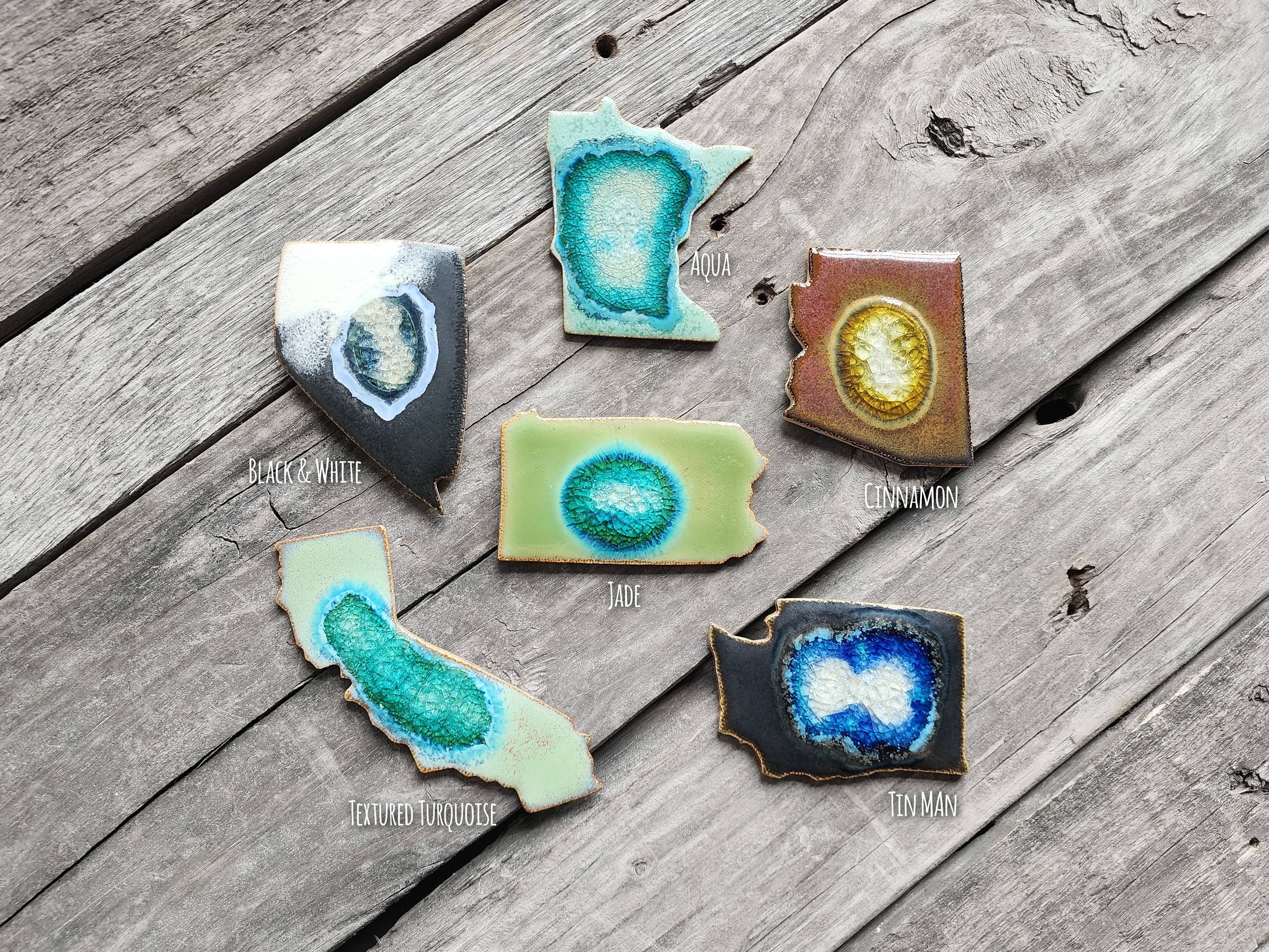 Dock 6 Pottery - Wholesale Magnet - State Shaped Fridge Magnet- All 50 States - 10 DAY1